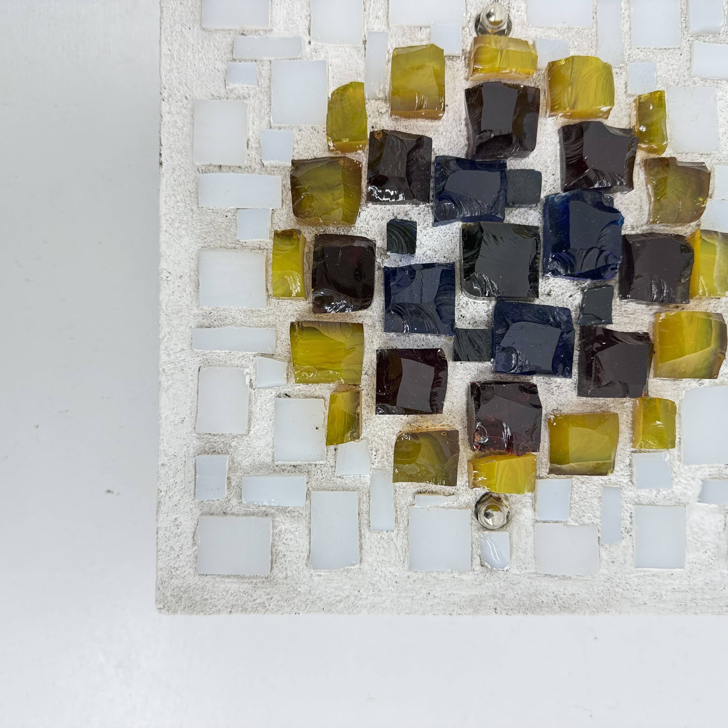 Brutalist wall lamp Glass with resin , 1970s , Germany