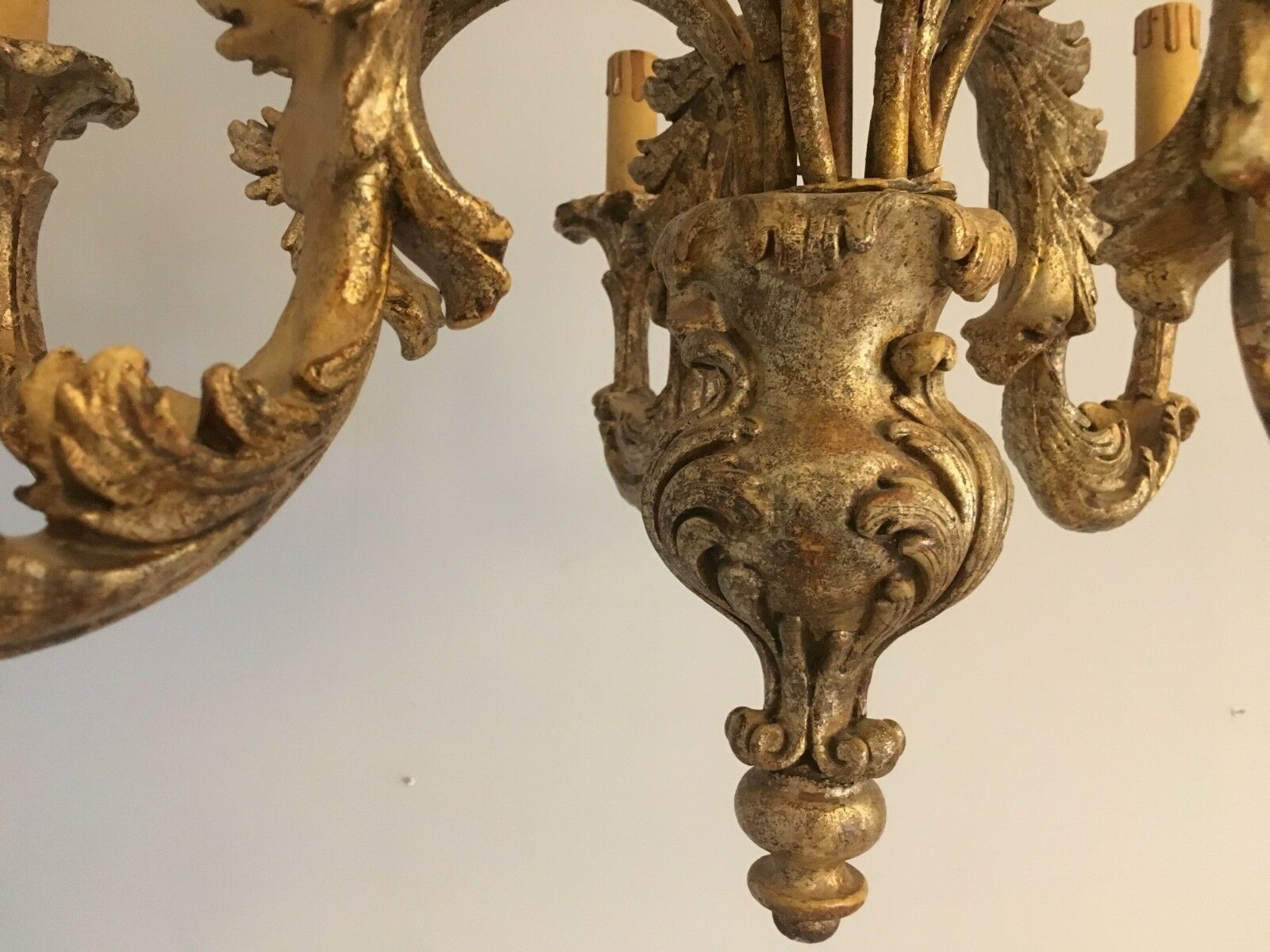 Louis XV Patine style chandelier with ancient Golden Patina Rockery Luster