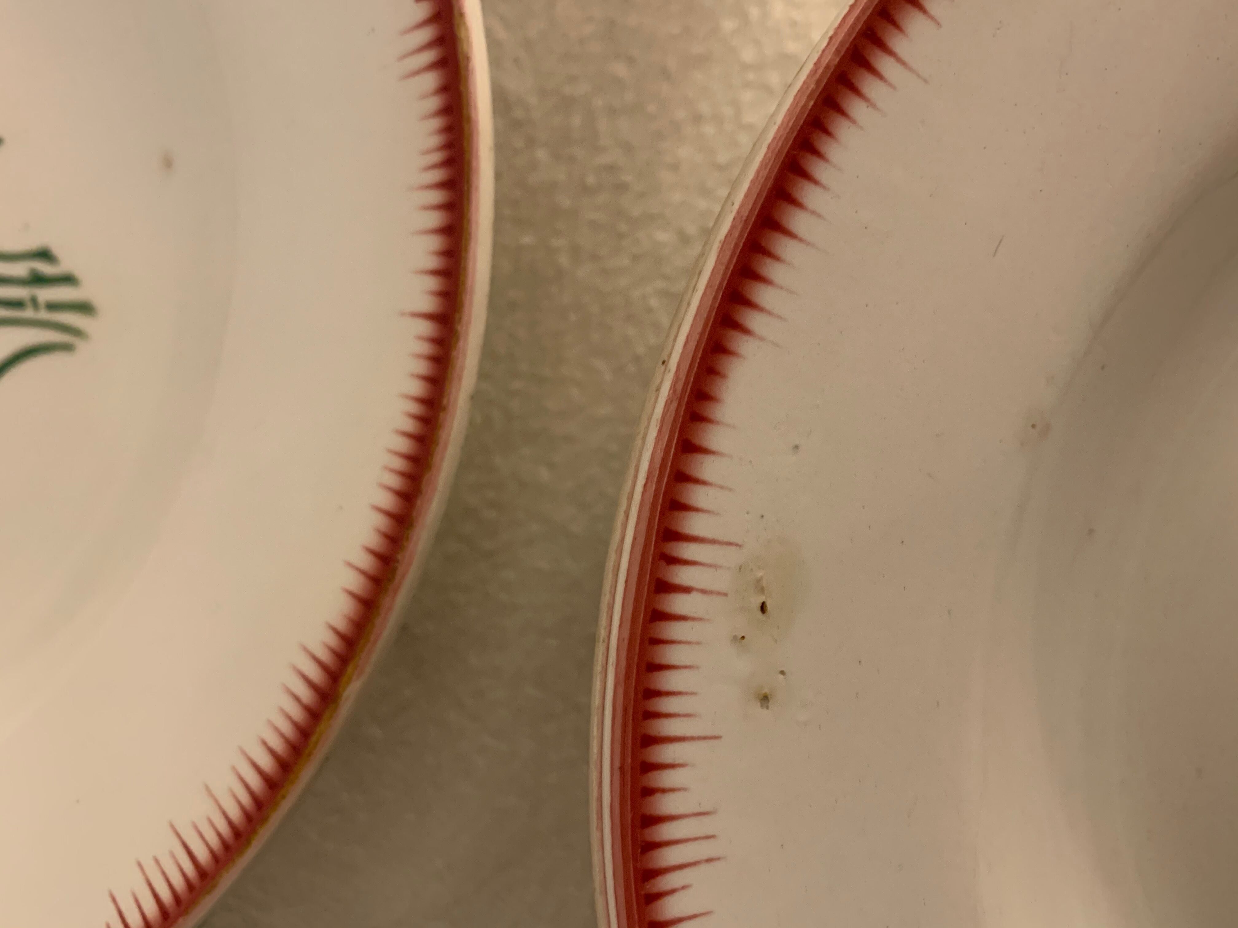 Set of 8 hollow plates made of ancient red earthenware Digoin Sarreguemines