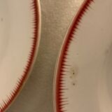 Set of 8 hollow plates made of ancient red earthenware Digoin Sarreguemines