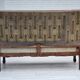 1950s, Danish sofa-daybed, red/beige furniture wool, ash wood legs.