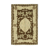 1960s handmade oriental beige carpet 148 cm x 228 cm