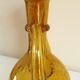 Blown glass carafe from Biot, amber, bubbled, vintage 70s