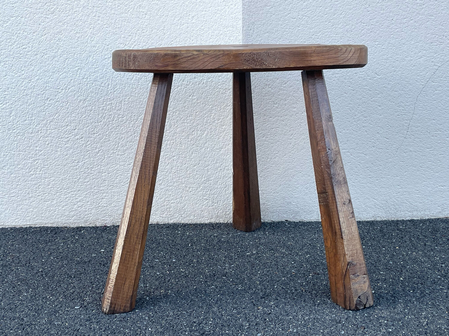 French brutalist tripod stool