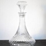 Scrolled glass wine decanter