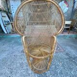 Fauteuil Emmanuelle en rotin vers 1960