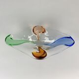 Art glass bowl by F. Zemek for Mstisov Glassworks, Rhapsody collection, Czechoslovakia 1950's