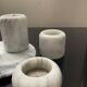 Series of 4 vintage candle holders in Carrara marble