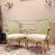 PAIRE DE FAUTEUILS EN BOIS LAQUÉ DE STYLE LOUIS XV XIX EME SIÈCLE  
