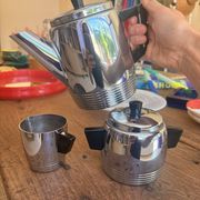 ☕ Vintage Art Deco tea set – Saint Louis in pure copper and