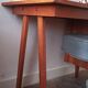 vintage desk with wooden storage drawers