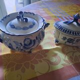 Vintage Gzhel porcelain sugar bowl