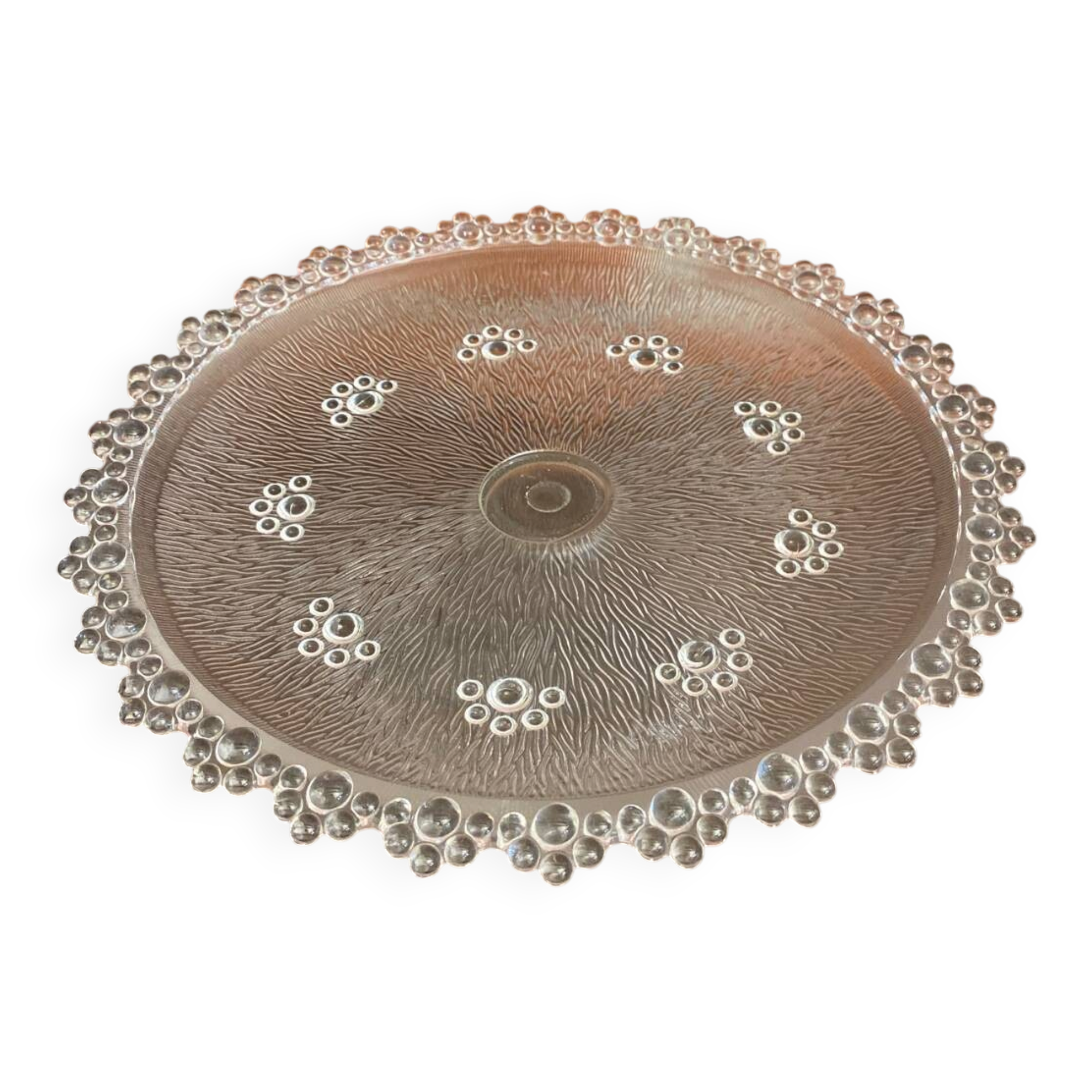 MASSERINI BAROCCO Fruit Bowl Molded Glass Vintage Beaded Row #D