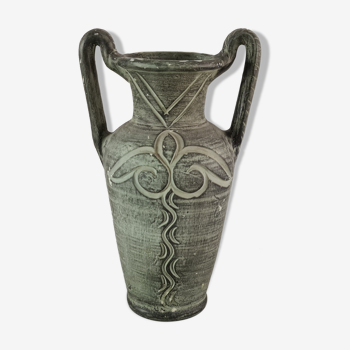 Vase en terre cuite de type amphore Rome antique, 1970, céramique vintage, XXème