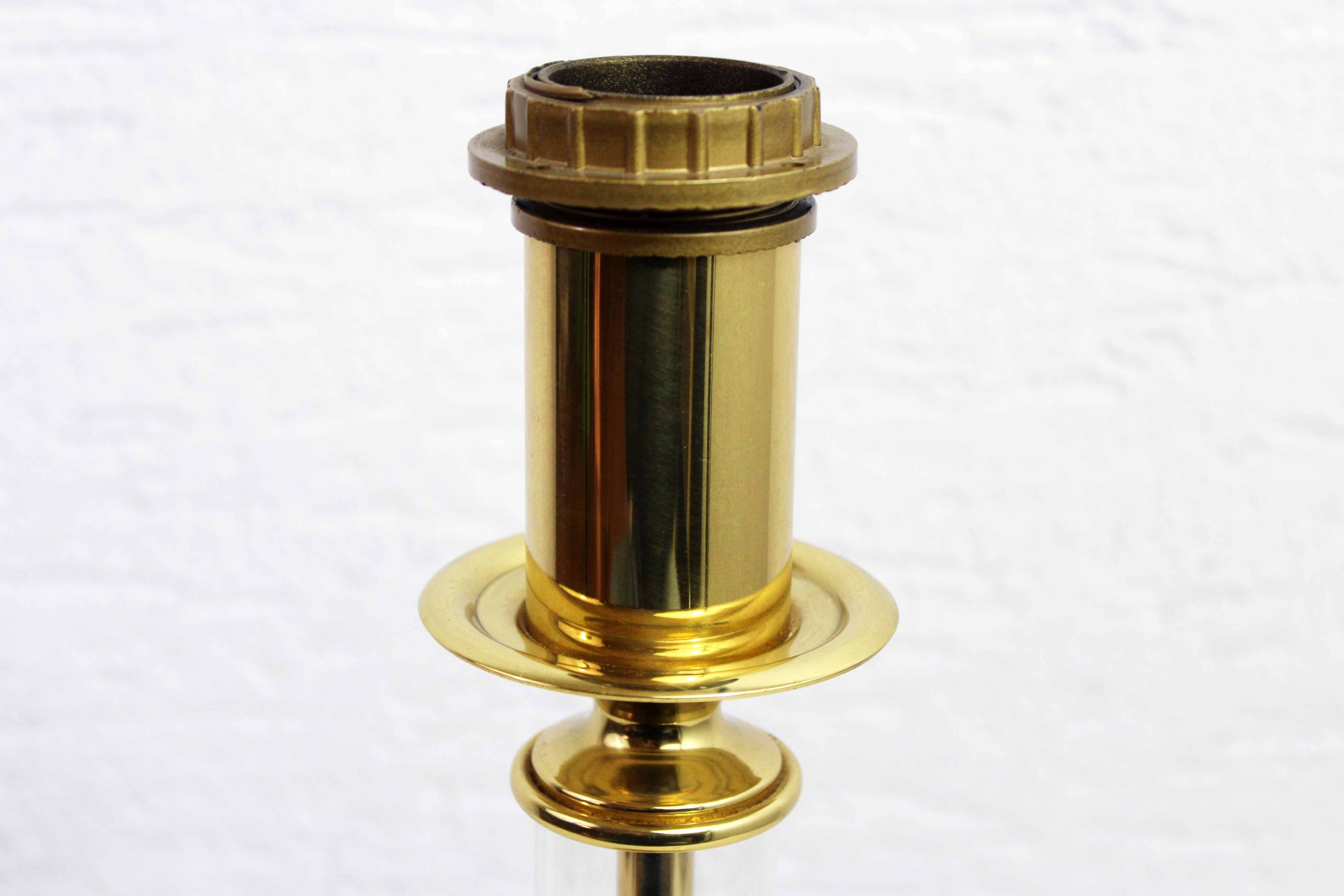 Brass and plexiglass lamp base