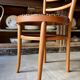 Baumann bistro chair in beech and orange and black geometric cotton