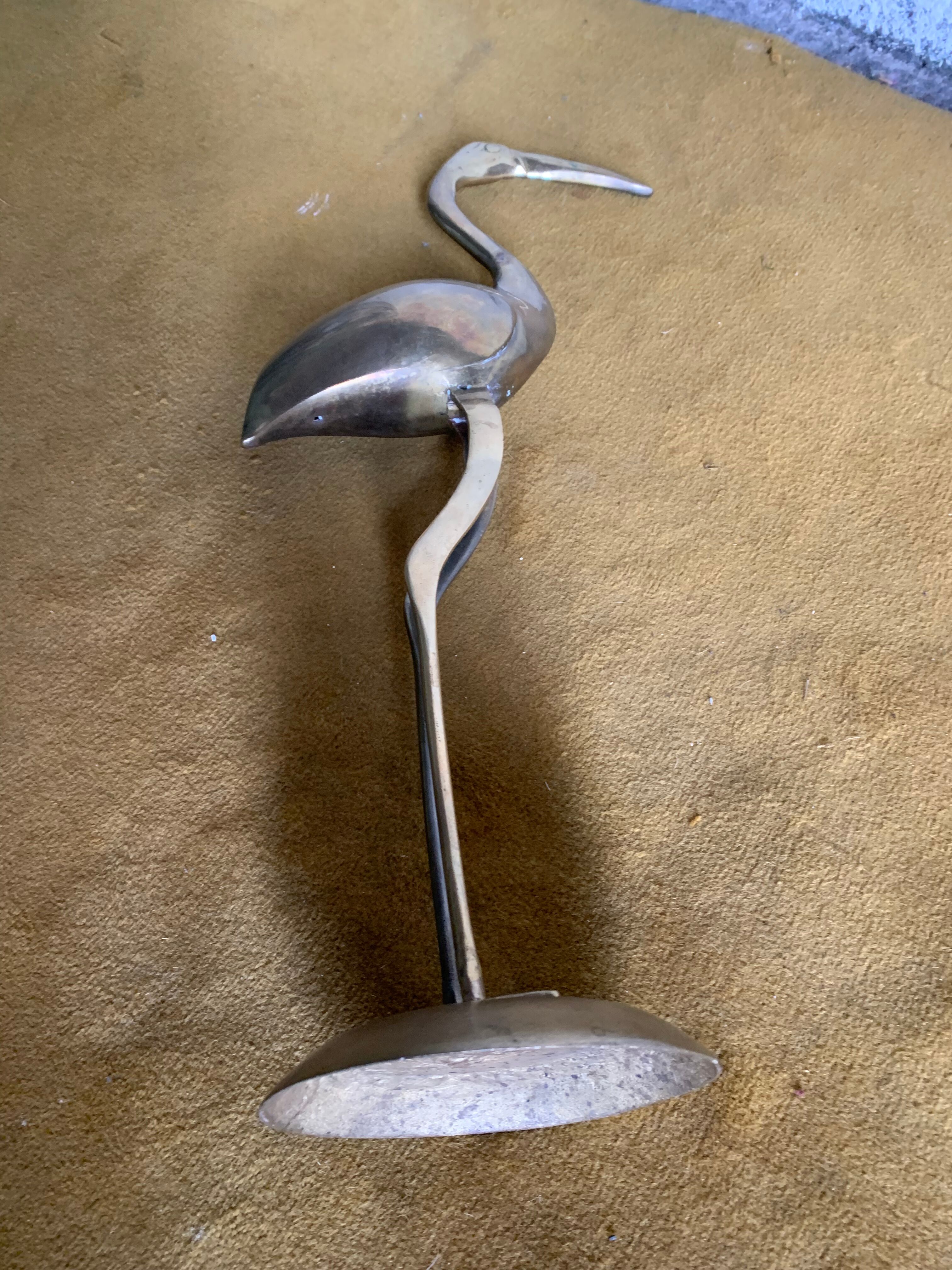 Pink flamingo in brass