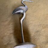 Pink flamingo in brass