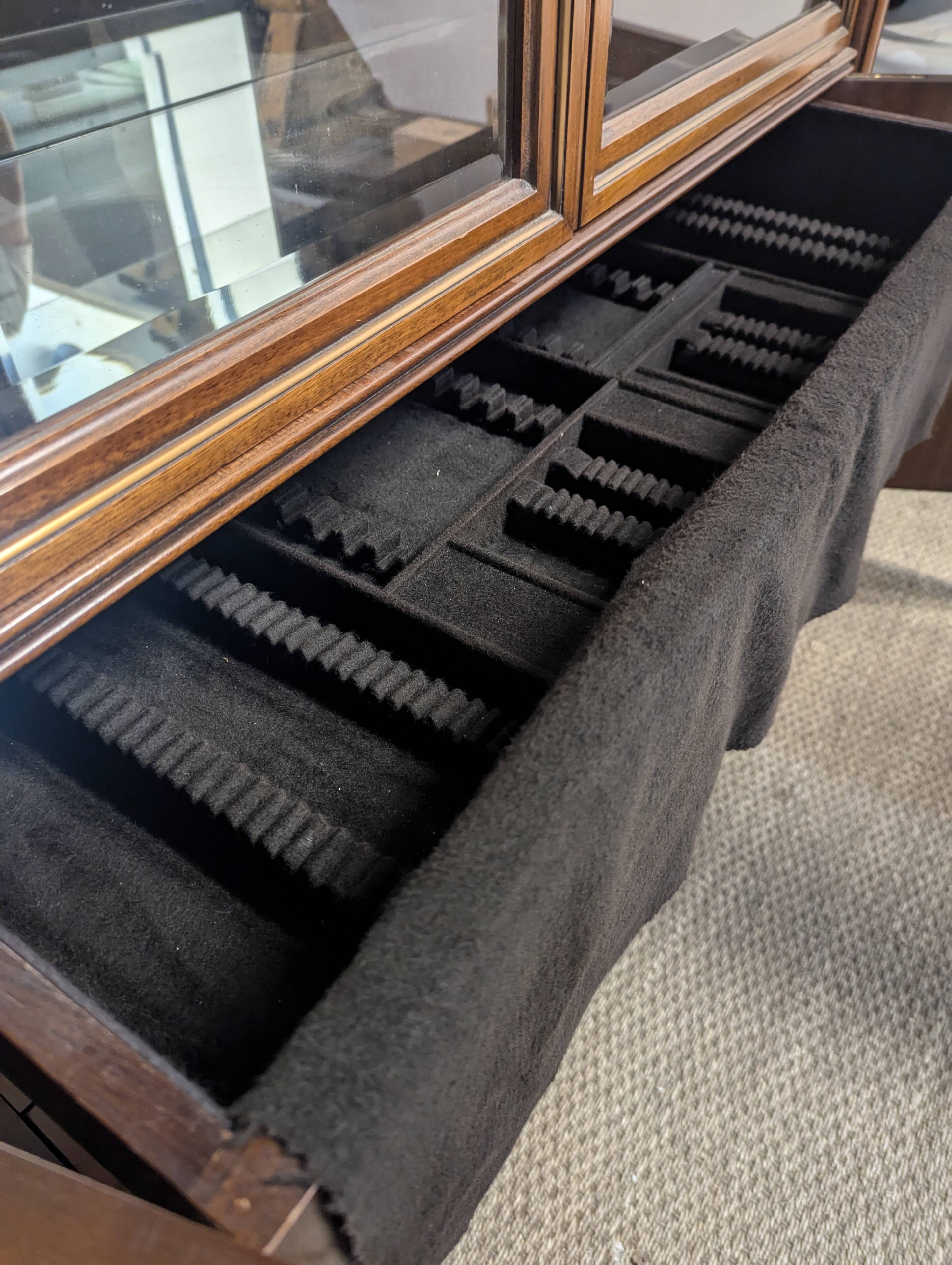 Louis XVI style cherry wood display case