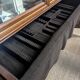 Louis XVI style cherry wood display case