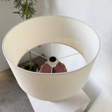 Pink and gold ceramic tripod table lamp