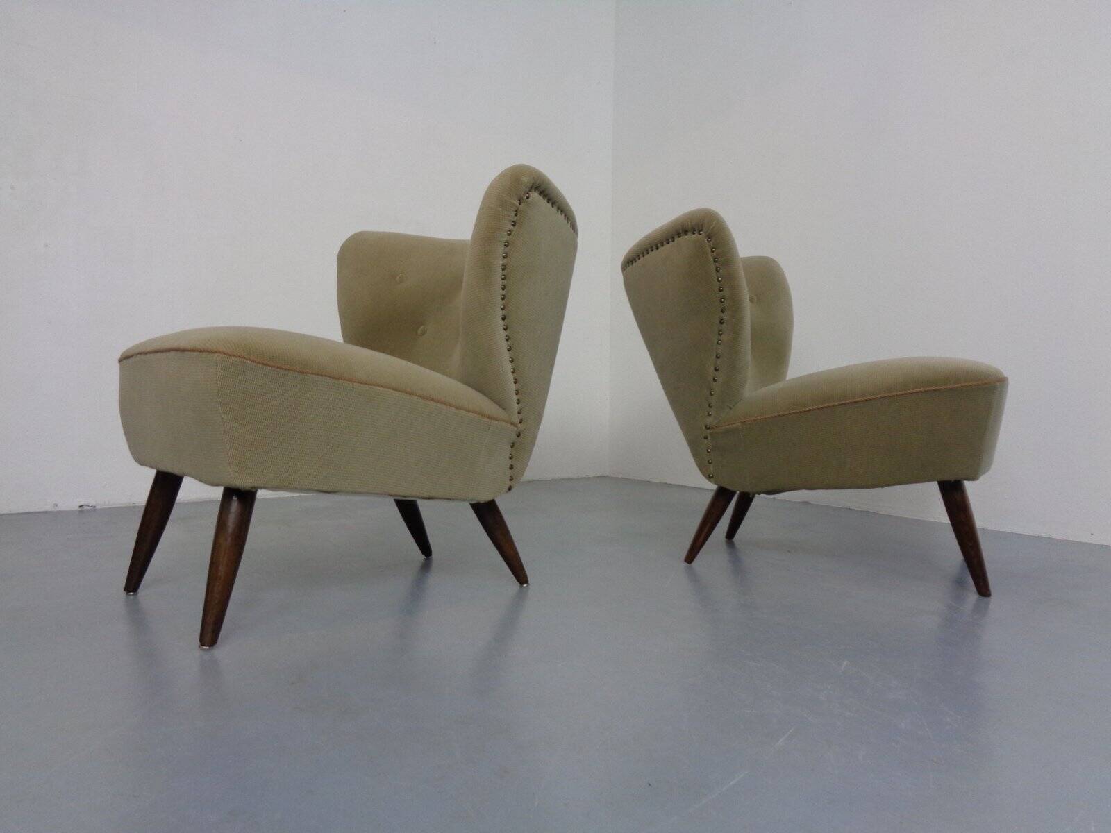 Set of German Organic Club Chairs, 1950s