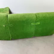 Modular green velvet corner sofa, 1970s