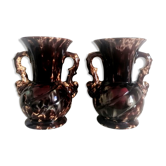 Ceramic vases decorated tortoiseshell, Vallauris style