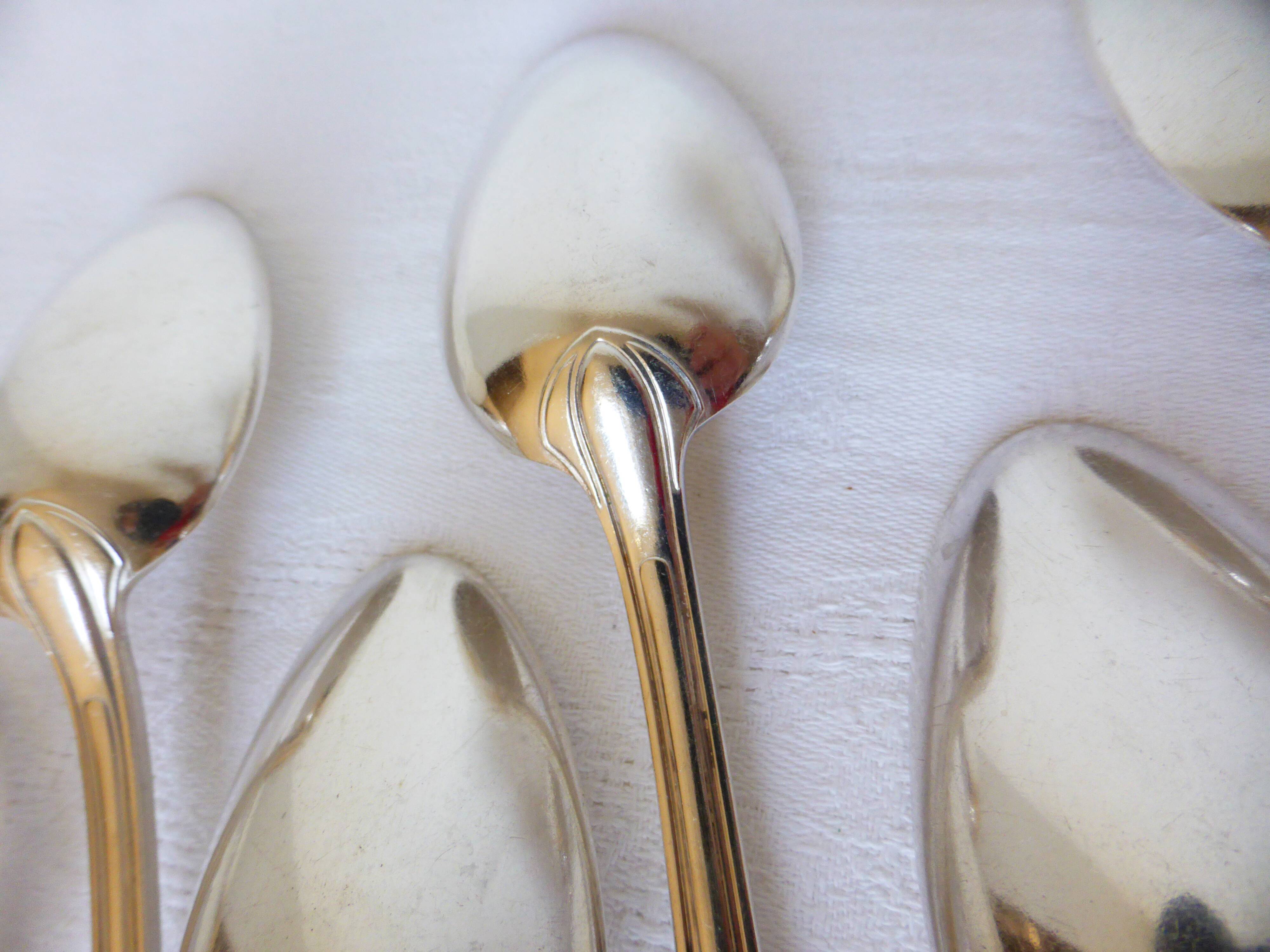 7 silver-plated metal soup spoons with hallmarks 2106231