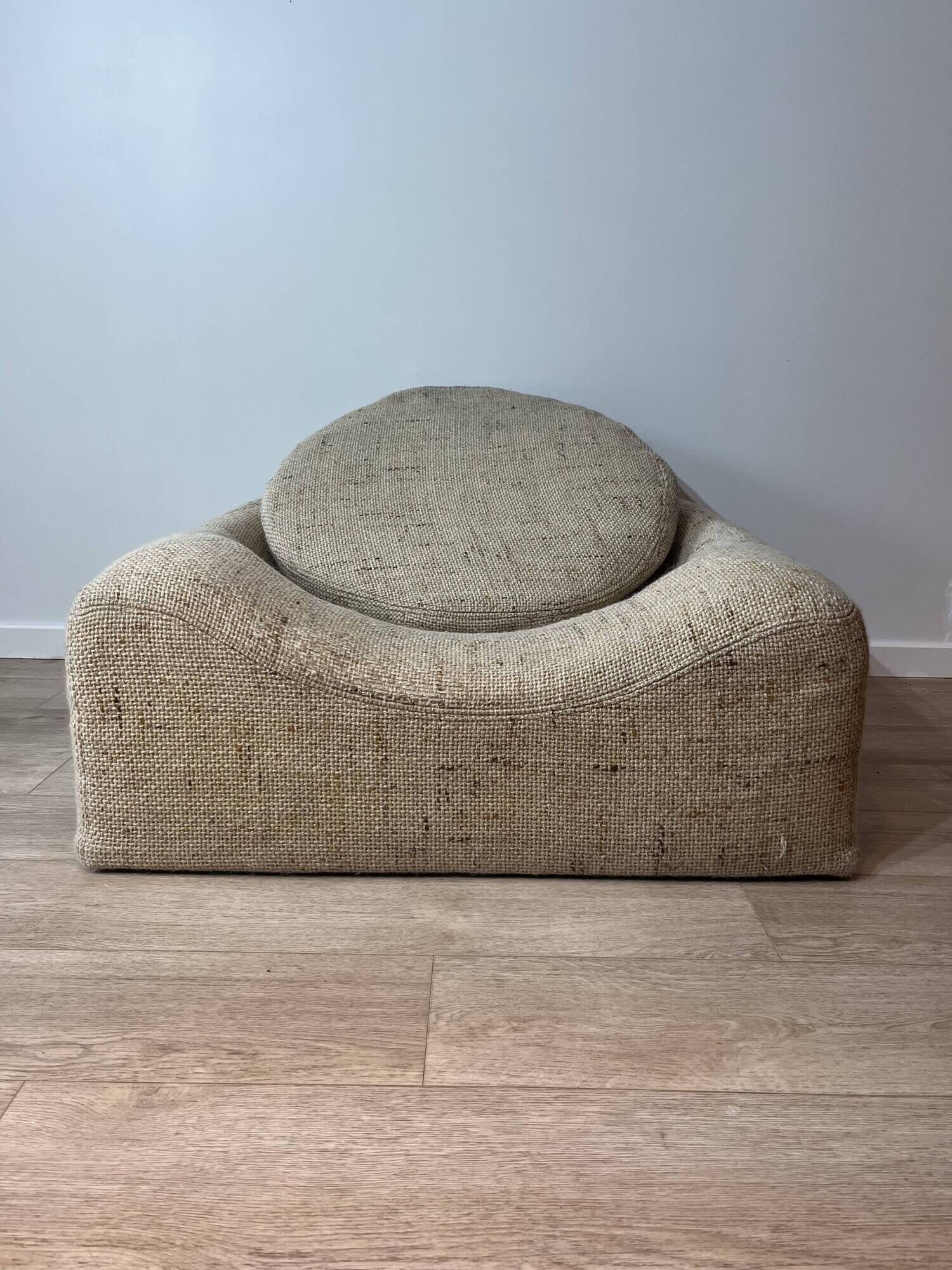 Mid-Century Low Armchair, Original Upholstery,1970s
