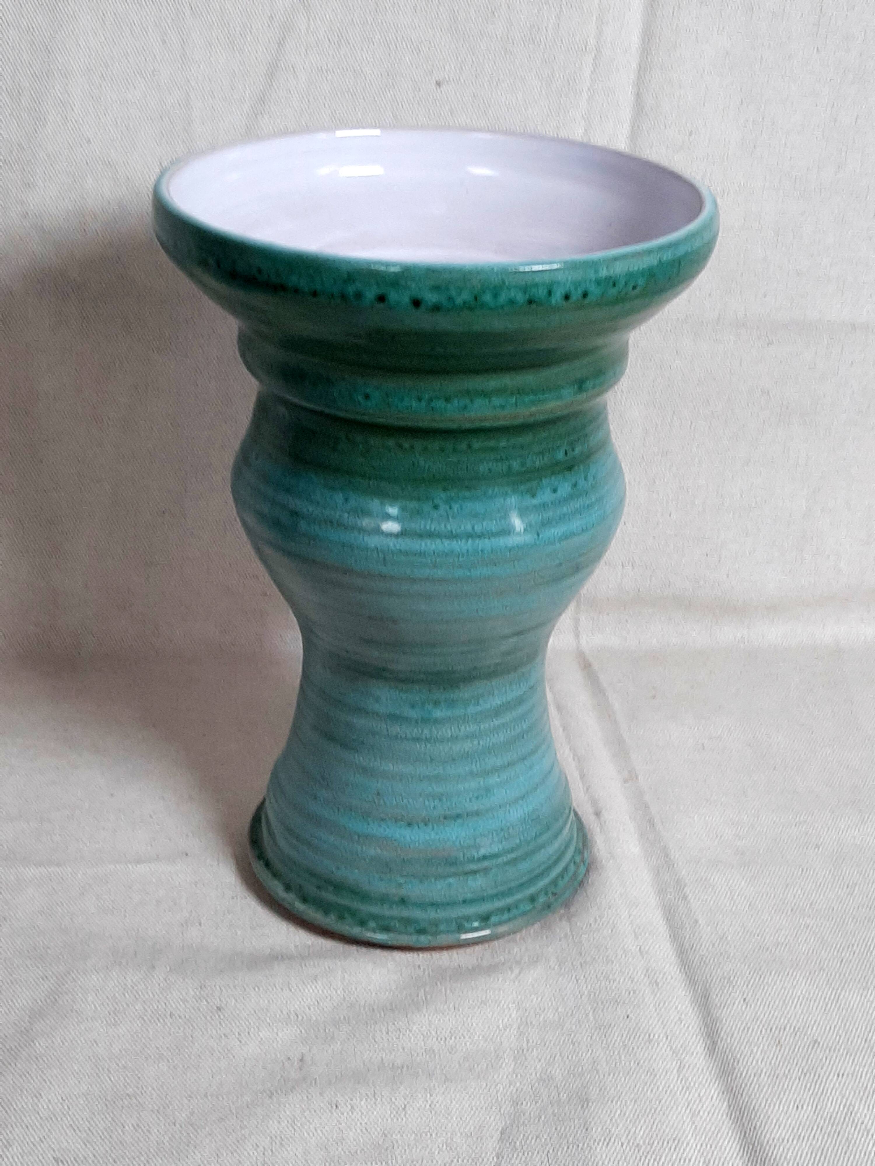 Turquoise ceramic vase Entrevaux