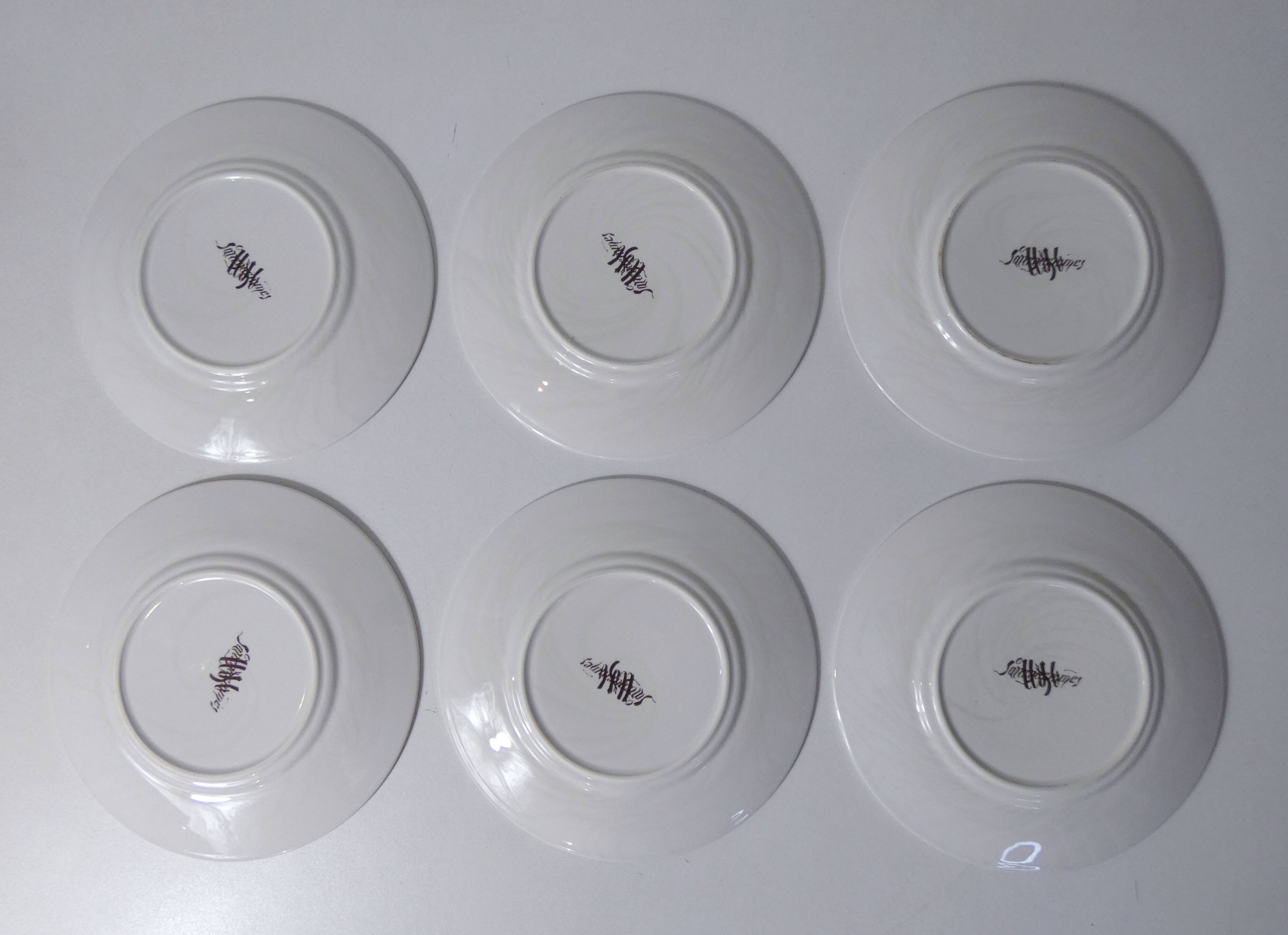 Terre de fer 6 Sarreguemines butterfly dessert plates