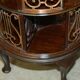 Restored Victorian library table in hardwood and brass.