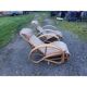 Pair of colonial rattan deck chairs