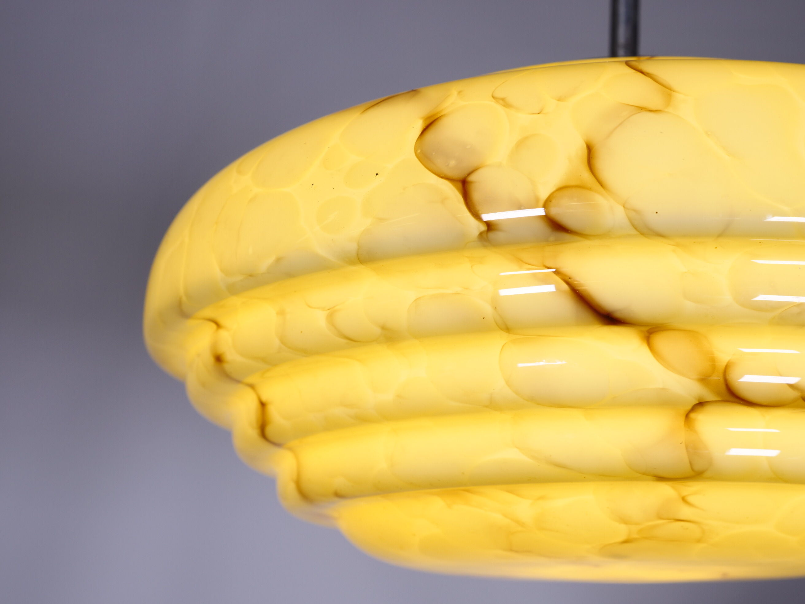 Art Deco Opaline Glass Ceiling Lamp, 1920s–1930s