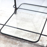 Mathieu Matégot rolling table, steel and brass service, 50s