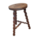 Turned wooden brutalist tabouret