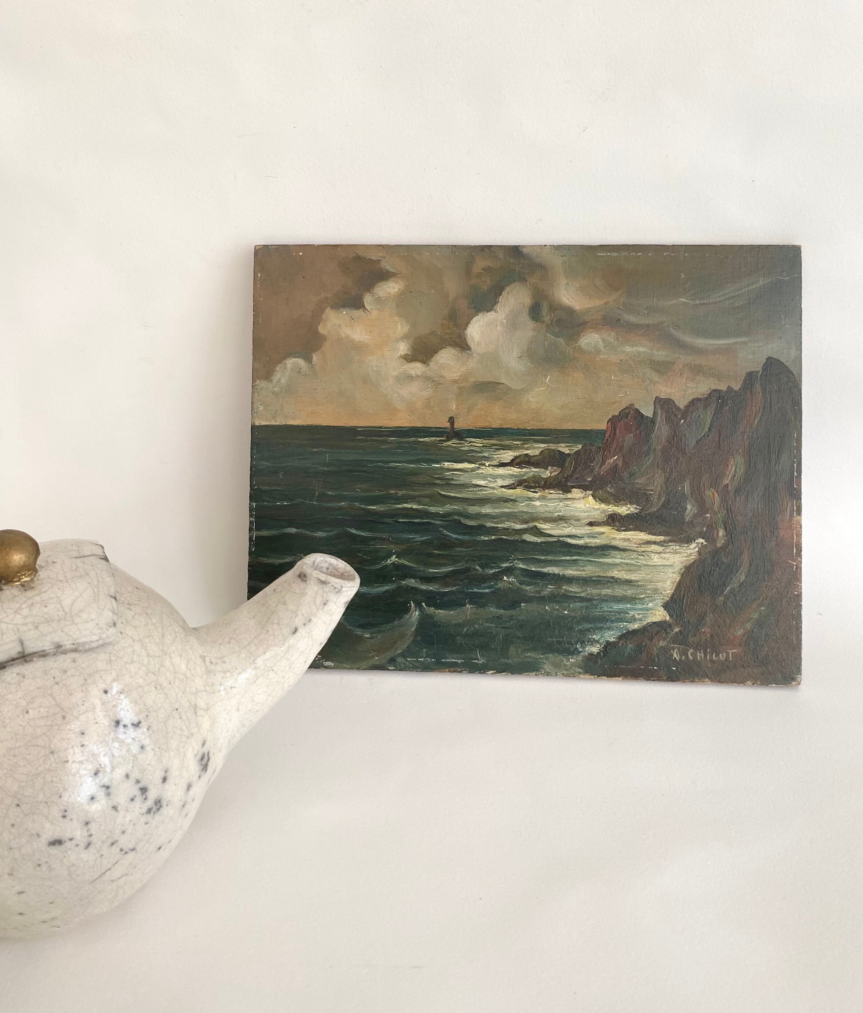 Huile sur bois signée