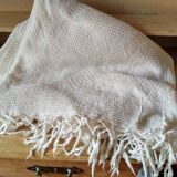 Bedspread in woven white cotton, single bed