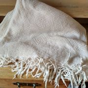 Dessus de lit en coton blanc  tissé , lit 1 place