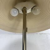 Lampe de table en laiton et rotin en roseau, Italie 1970