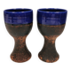 Deux mugs en céramique partiellement émaillée bleue, de Seilast Wisby Suède
