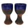 Deux mugs en céramique partiellement émaillée bleue, de Seilast Wisby Suède
