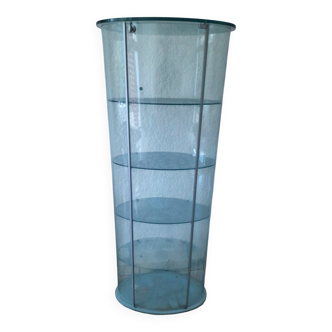 Vitrine design italien en verre bombé – 4 étagères – H.170cm