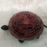 Glass turtle lamp mosaic cast iron Red watch