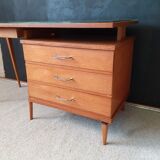 Vintage desk with compass feet around 1950