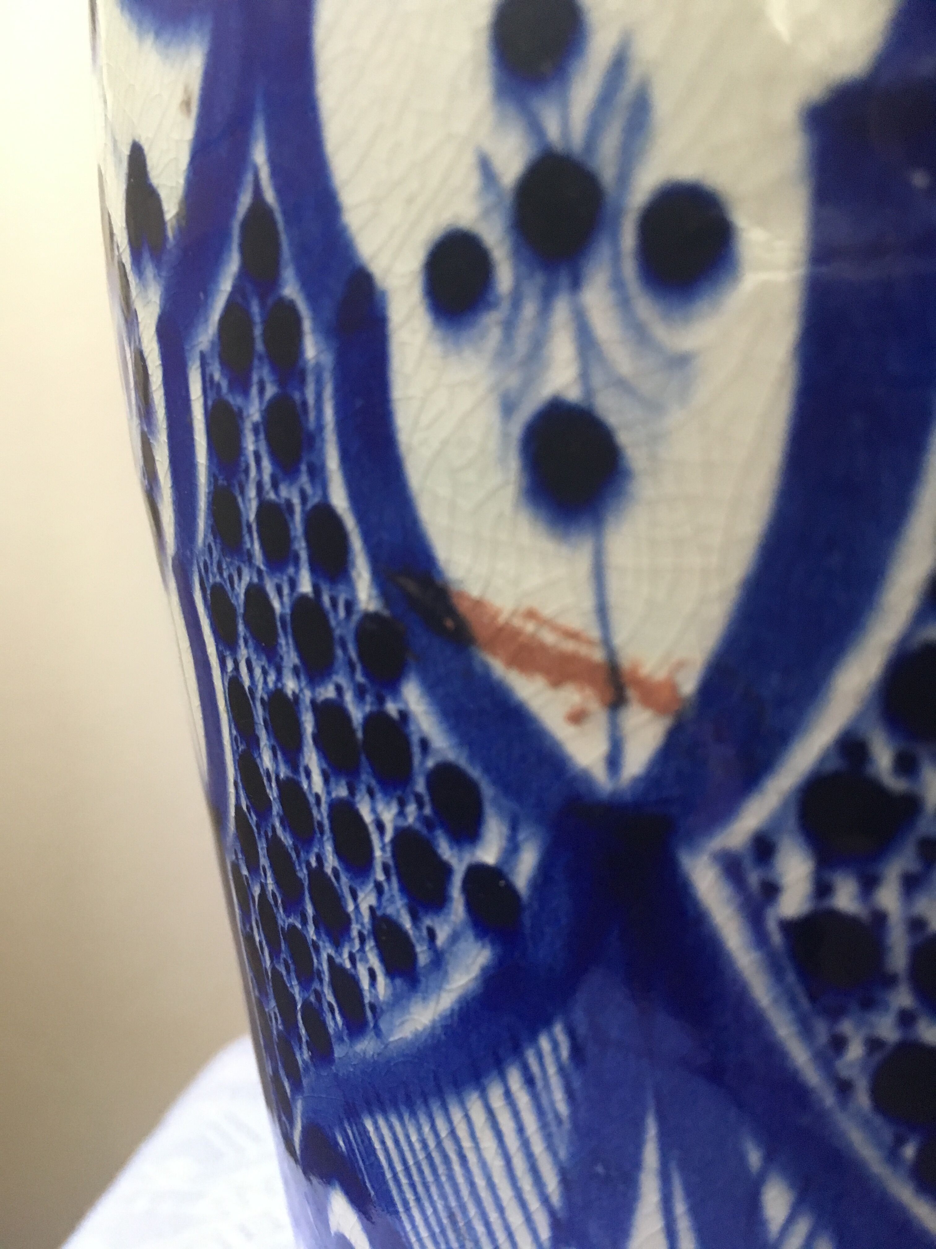 Large blue vase in Moroccan ceramic from Safi