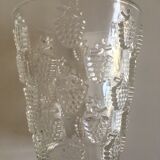 Crystal Lalique vase with grapes décor Malaga 1937