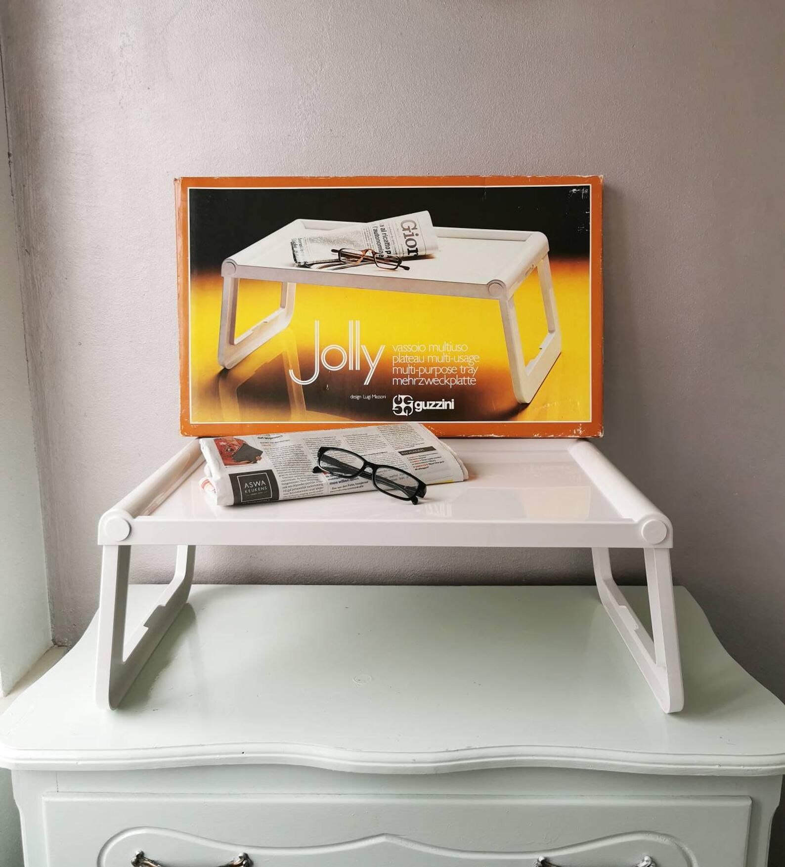 Guzzini 1980 vintage design folding tray