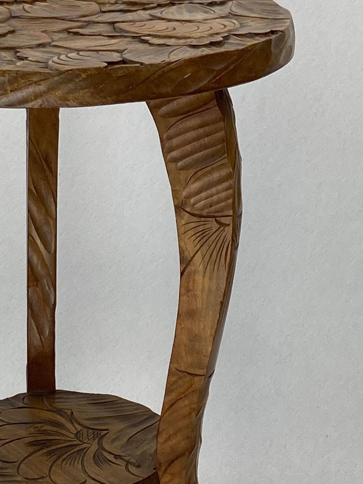 Antique Japanese hand carved side table, Liberty London ca 1905